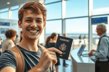 Bild eines Reisepasses mit verschiedenen Stempeln, der die erfolgreiche Nutzung zeigt.