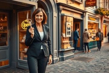 Ein Bild, das das Konzept der Geschäftseröffnung durch ein Darlehen darstellt.