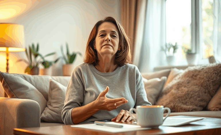 Ein Bild, das den Moment der Erleichterung zeigt, nachdem ein Kredit genehmigt wurde, symbolisierend die finanzielle Freiheit.